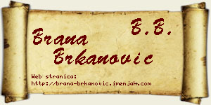 Brana Brkanović vizit kartica